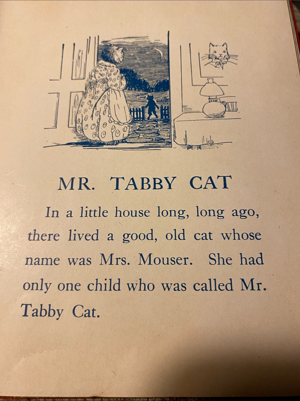 Children's Hour with Mr. Tabby Cat - Red Illustrated Cat Story Book - Picture 2 of 7
